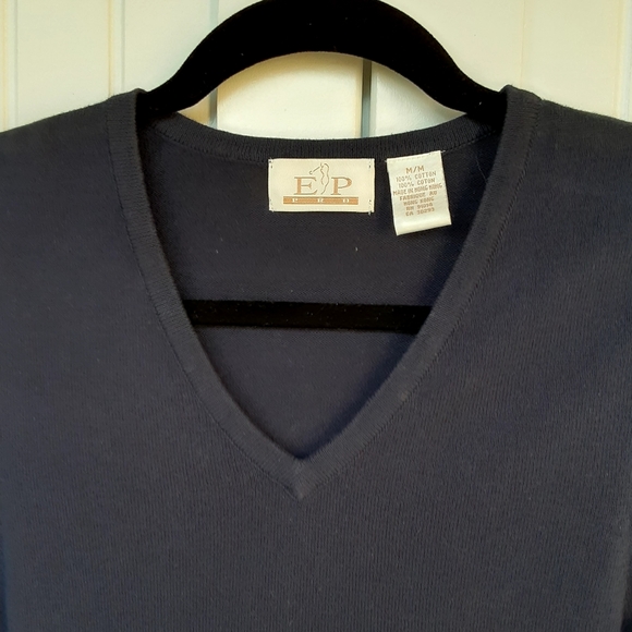 E P Pro Golf Sweater Tank, Navy with Tropical Design, Size M - Picture 3 of 7